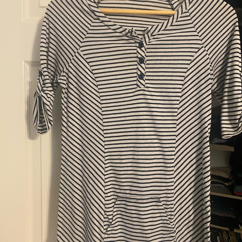 Maurices Black and White Striped Tee